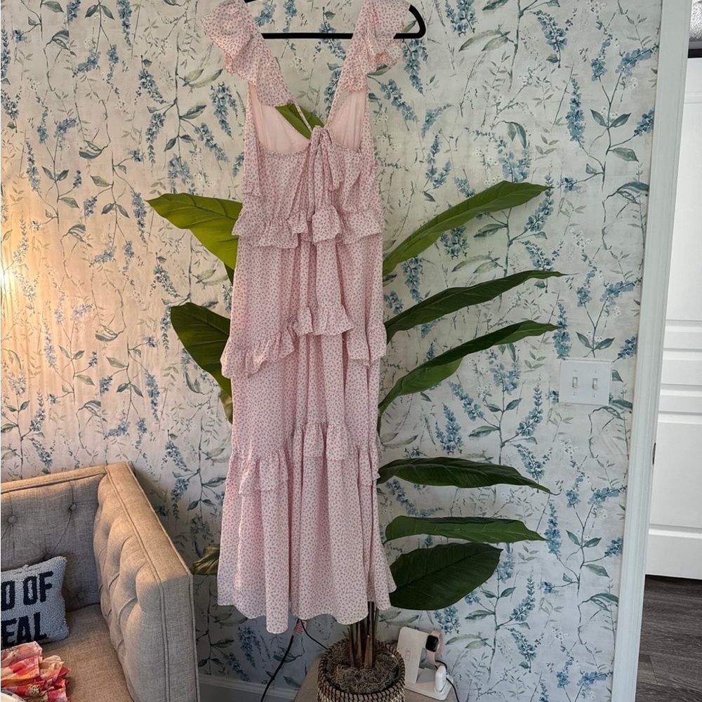 Pink Ruffled Maxi Dress - Picture 2 of 2